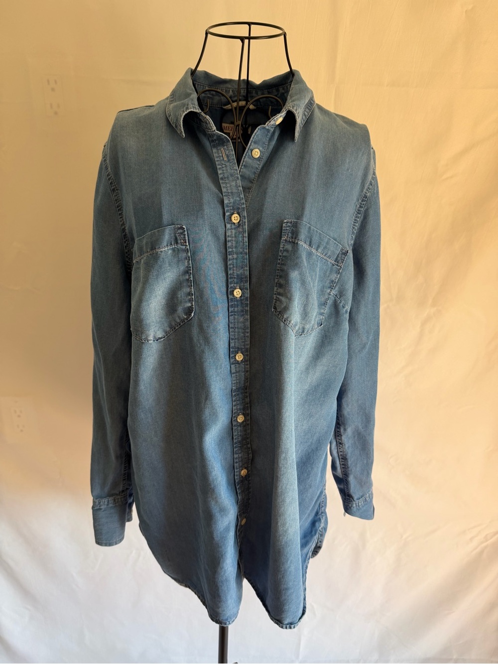 Merona Light Blue Denim Button-Down Shirt